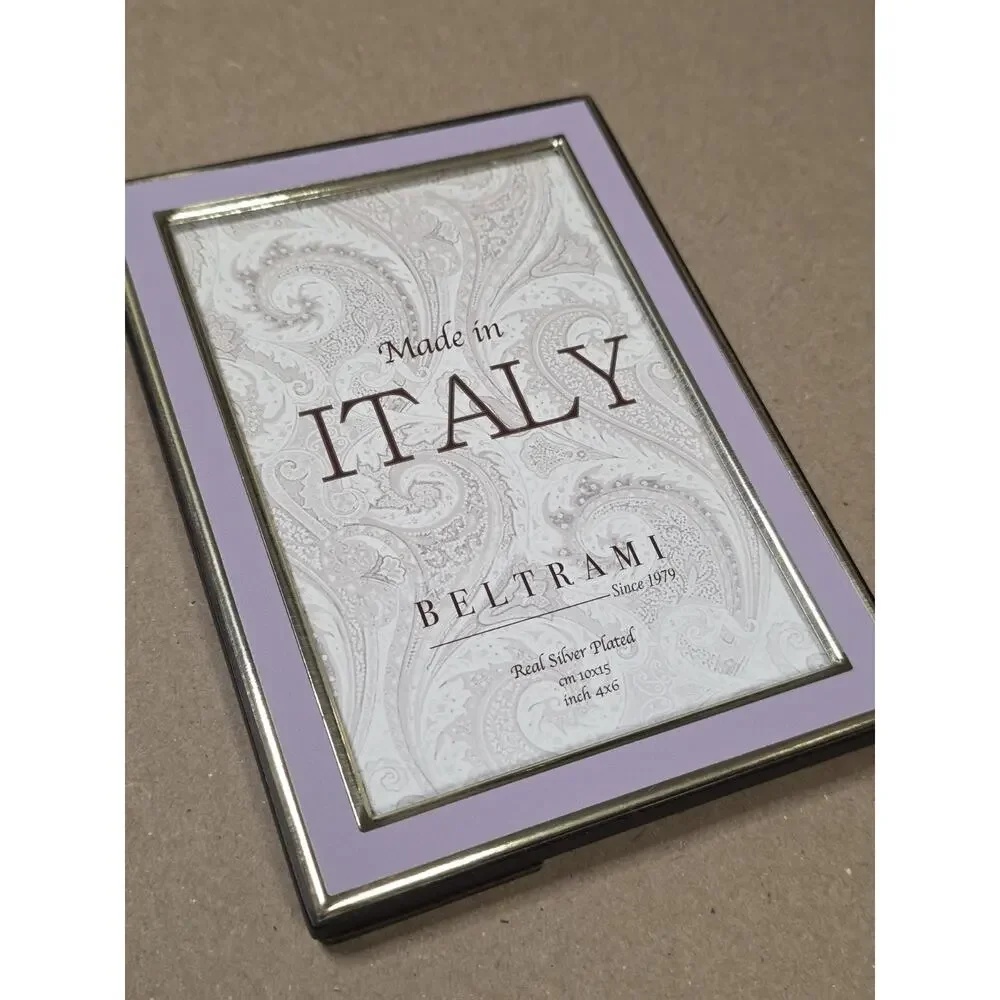 Beltrami Picture Frame Made In Italy Real Silver Plated 4x6 Purple Lavender
